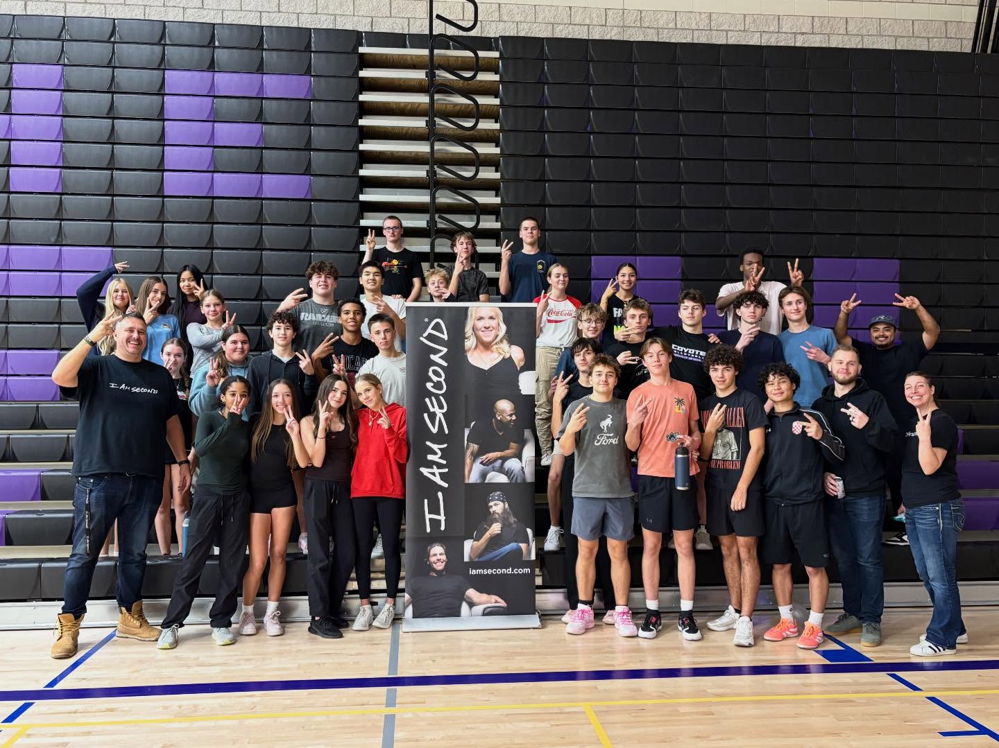 Youth ministry group gathered in a gymnasium